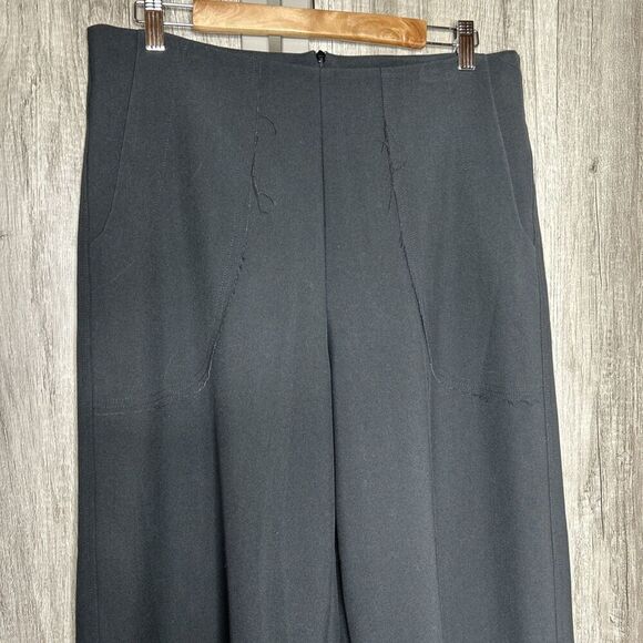 Matthildur  Pants Black Patch Pockets Made in Peru Wide Leg - Picture 2 of 9